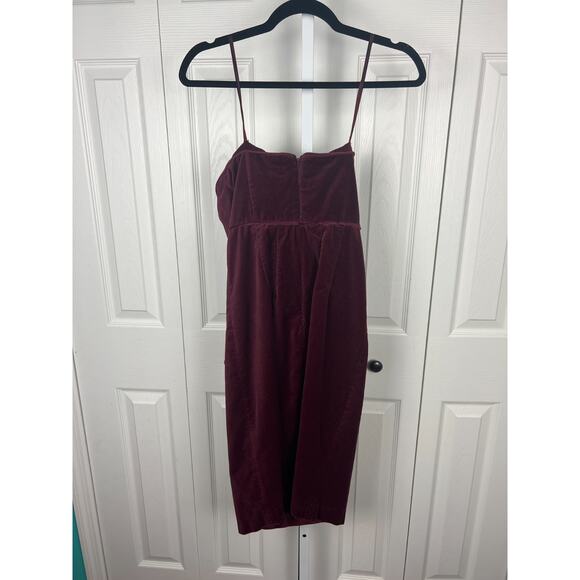 bitten by sarah jessica parker velvet maroon strapless knee length dress size 8 - Picture 6 of 7